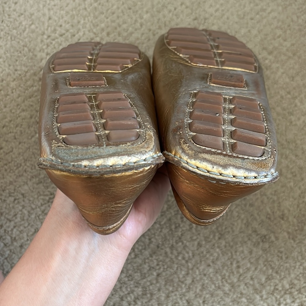 Gucci Bronze Metallic Bamboo Drivers 7 - Picture 3 of 10